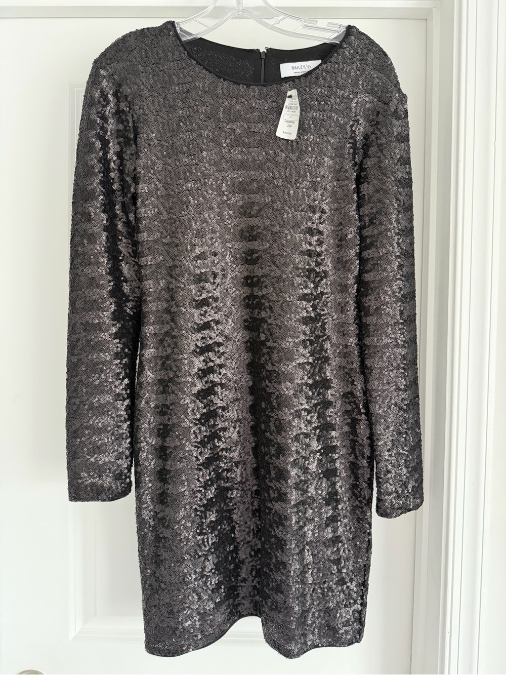 Bailey 44 Black Sequin Long Sleeve Mini Dress